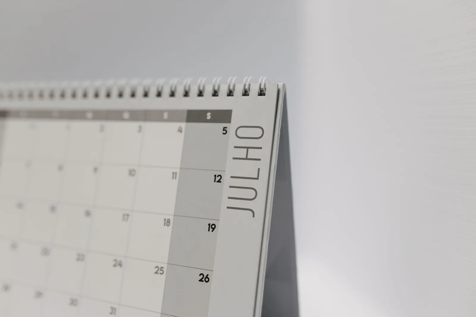 Minimalistic desk calendar displaying the month of July with a focus on weekdays. Subtract business days API: direction, request fields, and response shape